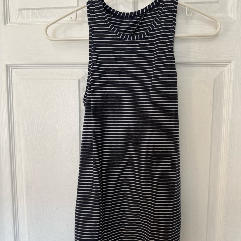 lululemon athletica Blue and White Striped Tank Top
